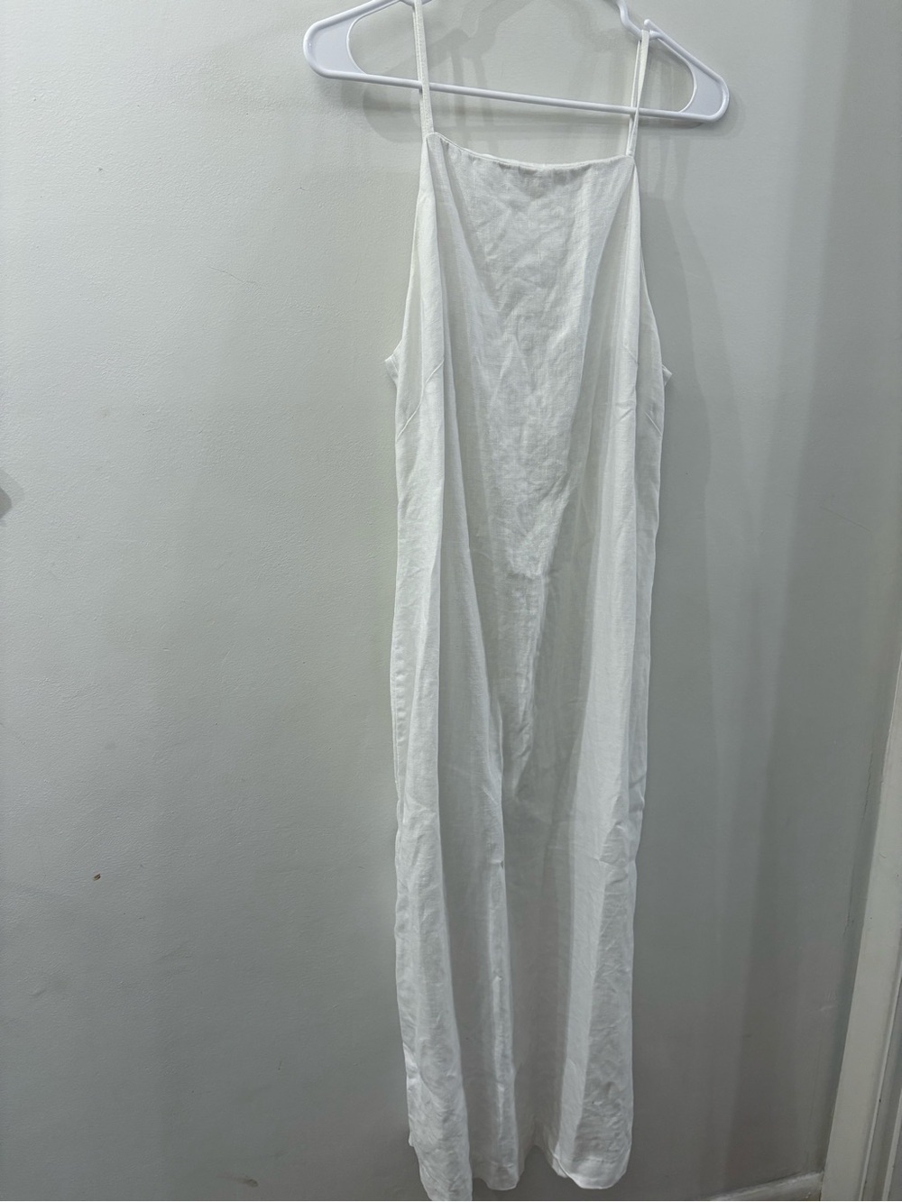 Madewell White Slip Maxi Dress with Spaghetti Straps - linen - size 10